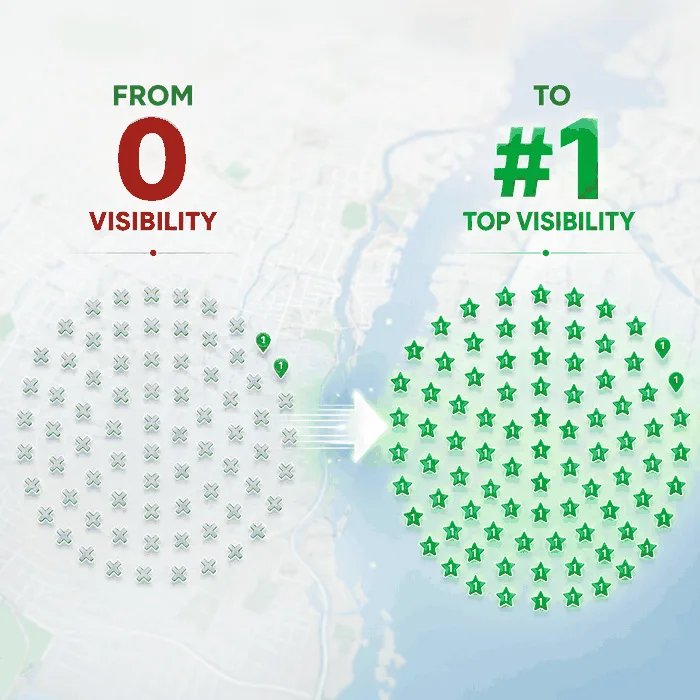 Illustration of a cash buyer's map visibility growing from almost nothing to full coverage